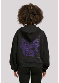 F4NT4STIC Damen Kapuzenpullover "Drache Japan", schwarz, casual, Gr. XS, Obermaterial: 100% Baumwolle, Pullover, Print
