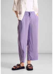 Street One Damen Culotte, lila, casual, Gr. 44, unifarben, Stoff, 100% Viskose, Hosen, High Waist