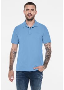 Street One MEN Herren Poloshirt, blau, casual, Gr. M, unifarben, Web, 100% Baumwolle, Shirts, aus reiner Baumwolle