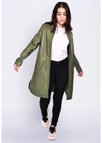 Maze Damen Ledermantel "4202040", grün, Gr. S, Obermaterial: 100% Lammleder / Futter: 100% Polyester, Mäntel