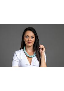 Damen Kette mit Anhänger "Carla", blau, Basic, Collezione Alessandro, PTFE-Kunststoff, Halsketten, mit verschieden großen Kugeln