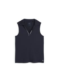 Puma Damen Poloshirt "Cloudspun Ärmelloses Golf Poloshirt mit Paspel Damen", blau, Gr. XL, clean, Obermaterial: 6% Elasthan, 94% Polyester, Shirts