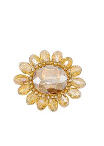 Damen Brosche "Genua", beige, Collezione Alessandro, Glas, Broschen, in Blumenform