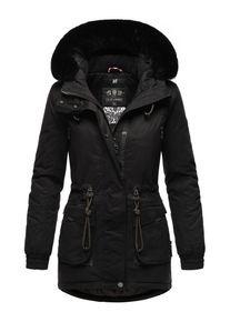 Marikoo Damen Wintermantel "Olessaa", schwarz, sportlich, Gr. S, Obermaterial: 100% Baumwolle, Futter: 100% Polyester, Wattierung: 100% Polyester,