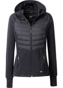 DEPROC Active Damen Strickfleecejacke "ELMCOURT III WOMEN", schwarz, sportlich, Gr. 42, 100% Polyester, Jacken, auch in Großen Größen erhältlich