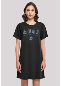 F4NT4STIC Damen Shirtkleid "Ahoi Knut & Jan Hamburg", schwarz, casual, Gr. 4XL, Obermaterial: 100% Baumwolle, Kleider, Print