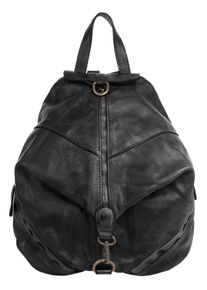 Samantha Look Cityrucksack, schwarz, Rindsleder, Leder, beschichtet, casual, Rucksäcke, echt Leder, Made in Italy
