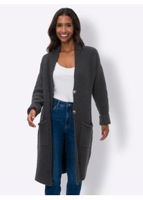 Heine Damen Strickjacke, schwarz, Gr. 34, unifarben, 74% Polyacryl, 23% Polyester, 3% Elasthan, Strickjacken
