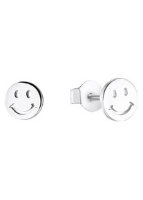 s.Oliver JUNIOR Kinder Paar Ohrstecker "Smiley, 2034162", Silber 925 (Sterlingsilber), silber, Silber 925 (Sterlingsilber), Ohrringe