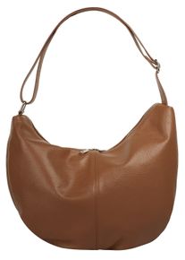 Samantha Look Damen Shopper, braun, Leder, unifarben, leicht glänzend, Taschen, echt Leder, Made in Italy
