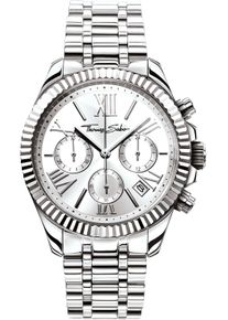 Thomas Sabo Damen Chronograph "DIVINE CHRONO", silber, Armbanduhren, Quarzuhr, Armbanduhr, Damen, Datum, Stoppfunktion, 12/24-Std.-Anzeige