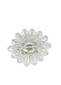 Damen Brosche "Genua", transparent, Collezione Alessandro, Glas, Broschen, in Blumenform