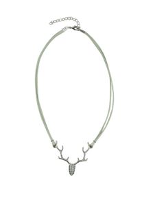 Allgäu Rebell ALLGÄU REBELL Damen Collier "Rosi", grün, Basic, Metall, Halsketten, zweireihiges Satinband