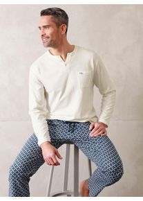 wäschepur WÄSCHEPUR Herren Pyjamaoberteil "Schlafanzug-Shirt", Gr. 44, beige, 100% Baumwolle, unifarben, Shirts