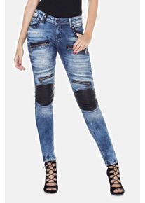 Cipo & Baxx CIPO & BAXX Damen Skinny-fit-Jeans "Jeans", blau, Basic, Gr. 26, unifarben, 93% Baumwolle;5% Sonstige Fasern;2% Elasthan, Jeans, mit angesagten