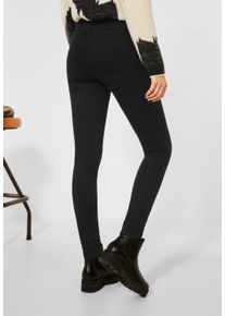 Street One Damen Slim-fit-Jeans, schwarz, Basic, Gr. 25, unifarben, Web, Jeans, 83% Baumwolle, 15% Polyester, 2% Elasthan, Jeans, 4-Pocket Style