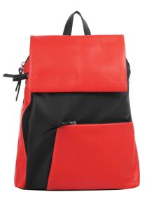 CLUTY Cityrucksack, rot, Rindsleder, Leder, klassisch, Rucksäcke, echt Leder, Made in Italy