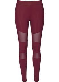 Urban Classics Damen Leggings "Urban Classics Damen Ladies Tech Mesh Leggings", rot, Gr. M, unifarben, 80% Polyamid, 20% Elasthan, Hosen