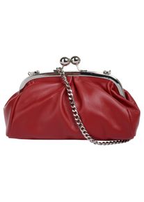 Samantha Look Damen Umhängetasche, rot, Leder, unifarben, leicht glänzend, Taschen, echt Leder, Made in Italy