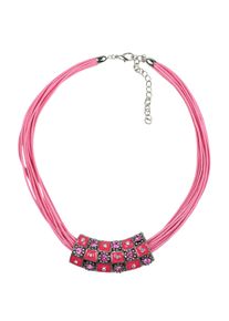 Damen Kette mit Anhänger "Salamanca", rosa, Basic, Collezione Alessandro, Metall, Halsketten, mit Glassteinen