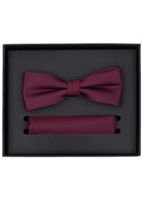 Venti Herren Fliege "Venti Set aus Fliege und Einstecktuch gemustert", rot, 70% Polyester, 30% Seide, Fliegen