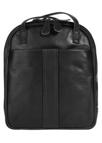 CLUTY Cityrucksack, schwarz, Rindsleder, Leder, Retro, casual, Rucksäcke, echt Leder