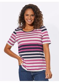 Casual Looks Damen Kurzarmshirt "Shirt", bunt, Gr. 44, gemustert, gestreift, mehrfarbig, 50% Baumwolle, 50% Modal, Shirts