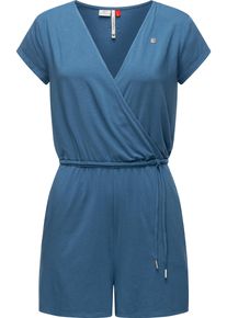 Ragwear Damen Jumpsuit "Sharna", blau, modisch, Gr. M, 48% Baumwolle, 47% Viskose, 5% Elasthan, Overalls, schicker, kurzer Damen Overall