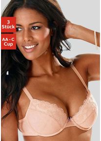 Petite Fleur Damen Push-up-BH, Gr. 70, bunt, Spitze, Jersey, Obermaterial: 59% Polyester, 19% Baumwolle, 11% Elasthan, 11% Polyamid, casual, BHs, mit