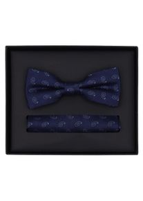 Venti Herren Fliege "Venti Set aus Fliege und Einstecktuch gemustert", blau, 100% Seide, Fliegen