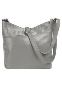 Samantha Look Damen Umhängetasche, grau, Leder, unifarben, Taschen, echt Leder, Made in Italy