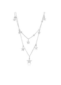 Damen Kette mit Anhänger "Stella", silber, Basic, Collezione Alessandro, Metall, Halsketten, mit kleinen Glassteinen