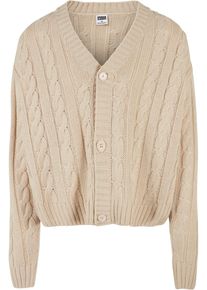 Urban Classics Herren Strickjacke "Urban Classics Herren Boxy Cardigan", beige, Gr. S, unifarben, 100% Polyacryl, Strickjacken