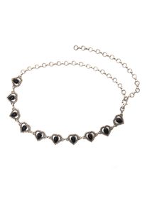Damen Kettengürtel "Rosi", silber, Collezione Alessandro, Materialmix, Gürtel, mit dekorativen Herzen