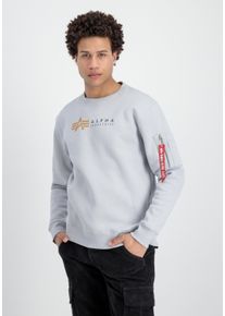 Herren Sweater "Alpha Industries Men - Sweatshirts Alpha Label Sweater", grau, Gr. XXXL, Alpha Industries, Obermaterial: 80% Baumwolle, 20%