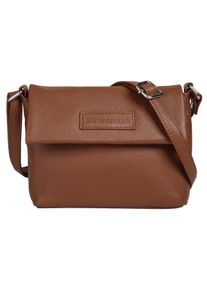 Bruno Banani Damen Umhängetasche, braun, Leder, unifarben, leicht glänzend, Taschen, echt Leder