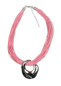 Damen Kette mit Anhänger "Evora", rosa, Basic, Collezione Alessandro, Metall, Halsketten, mit üppigem Metallanhänger