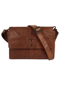 SPIKES & SPARROW Damen Umhängetasche "CROSS BODY", SPIKES & SPARROW, braun, Leder, unifarben, leicht glänzend, Taschen, echt Leder