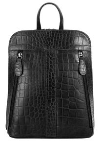 CLUTY Cityrucksack, schwarz, Rindsleder, Leder, casual, Rucksäcke, echt Leder