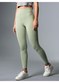 TRIGEMA Damen Leggings "TRIGEMA Sportleggings mit hohem Bund", grün, sportlich, Gr. L, 85% Polyester (Bioactive), 15% Elastan, Hosen
