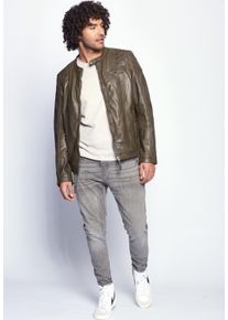 Mustang Herren Lederjacke "Cooper", grün, Gr. M, Obermaterial: 100% Leder, Lamm / Innenmaterial: 100% Baumwolle / Ärmelfutter. 100% Polyester, Jacken