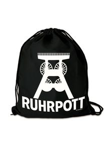 logoshirt Kulturbeutel "Turnbeutel Ruhrpott", schwarz-weiß, Baumwolle, bedruckt, Taschen, mit stabilem Kordelzug