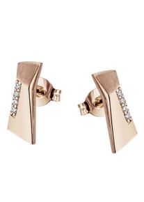 Goldmaid Damen Paar Ohrstecker "375 Roségold Glänzend 8 Brillanten weiß", ONE-SIZE, 0,06 ct P1 = bei 10-facher Vergrößerung erkennbare Einschlüsse,