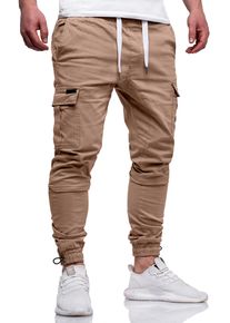 behype Herren Cargohose "HAWK", beige, Gr. 34, 97% Baumwolle, 3% Elasthan, Hosen, mit elastischem Bund