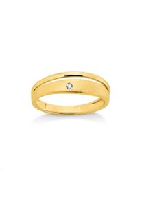 OROLINO Damen Fingerring "Gold 585 glanz/matt mit Brillant 0,02ct.", 052 (16,6), 0,02 ct SI = kleine Einschlüsse, Gold, gelb, Gold, Fingerringe