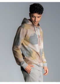TRIGEMA Herren Sweatshirt "TRIGEMA Hoodie mit modischem Allover-Print", grau, Basic, Gr. XXXL, 70% Baumwolle, 30% Polyester, Sweatshirts