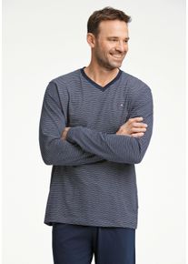 Bison Herren Schlafhose "Bison Pyjamas", Gr. XXL, blau, Oberstoff: 100% Baumwolle, Hosen