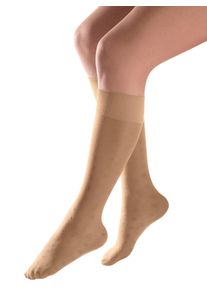 Damen Kniestrümpfe, beige, 80% Polyamid, 20% Elasthan, Socken