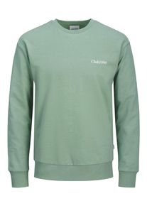 Jack & Jones JACK & JONES Herren Sweatshirt "JJEBRADLEY GRAPHIC SWEAT CREW NOOS", grün, modisch, Gr. S, bedruckt, angeraute Sweatware, Obermaterial: 100%