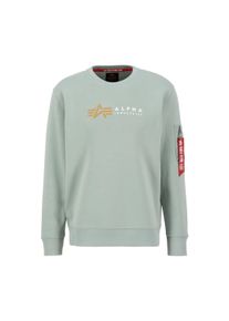 Herren Sweater "Alpha Industries Men - Sweatshirts Alpha Label Sweater", grün, Gr. L, Alpha Industries, Obermaterial: 80% Baumwolle, 20% Polyester,